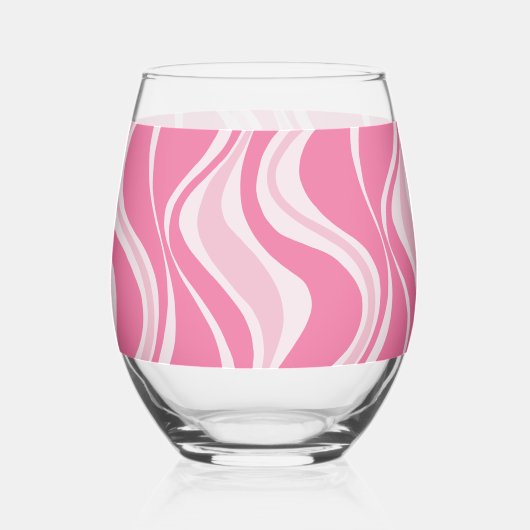 Pink Waves Glass Weinglas Ohne Stiel (Vorderseite)
