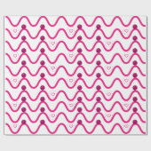 Pink Waves & Hearts Muster Wrapping Paper Geschenkpapier (Flach)