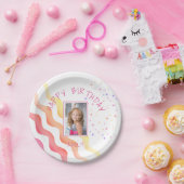 Pink Waves Stars Girl Birthday Party Foto Pappteller (Party)