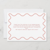 Pink Wavy Border Danke Karte (Rückseite)