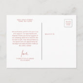 Pink Wavy Border Danke Postcard Einladungspostkarte (Rückseite)