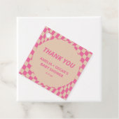 Pink Wavy Checker Couples Baby Shower Names Geschenkanhänger (Beispiel)
