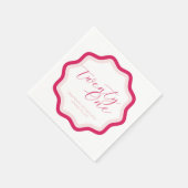Pink Wavy Curvy Squiggly Girls 21. Geburtstag Serviette (Ecke)