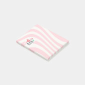 Pink Wavy Flamingo Post-it Klebezettel (angewinkelt)