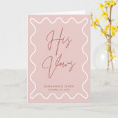 Pink Wavy grenzt seine Vogel-Karte Karte (Gelbe Blume)