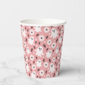 Pink Wavy Halloween Pappbecher (Rückseite)