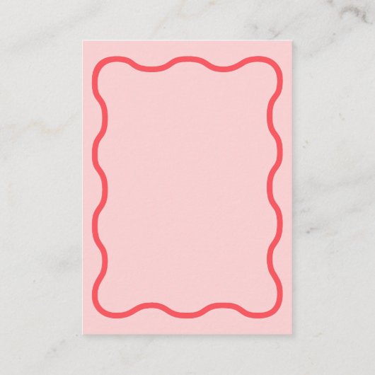 Pink Wavy Retro Hochzeit Begleitkarte (Rückseite)
