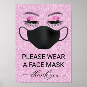Pink Wear Face Maske Beauty Salon Covid-19 Poster