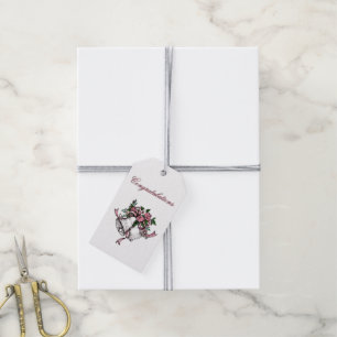 Pink Wedding Bells Herzlichen Glückwunsch Geschenkanhänger