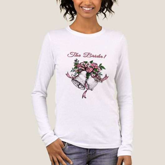 Pink Wedding Bells The Bride Date Tri-Blend Shirt (Vorderseite)