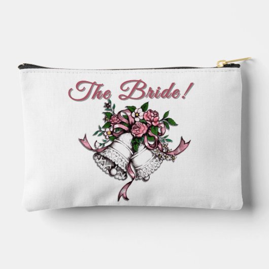 Pink Wedding Bells The Bride Zubehörtasche (Rückseite)