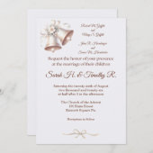 Pink Wedding Bells Traditional Wedding Invitation Einladung (Vorne/Hinten)