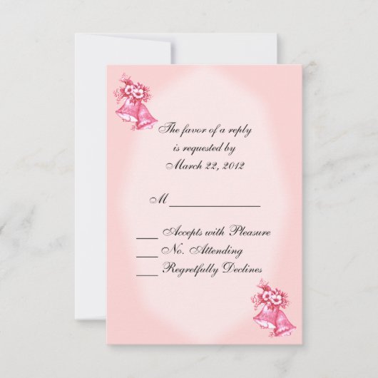 Pink Wedding Bells UAWG RSVP Karte (Vorderseite)