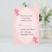 Pink Wedding Bells UAWG RSVP Karte (Stehend Vorderseite)