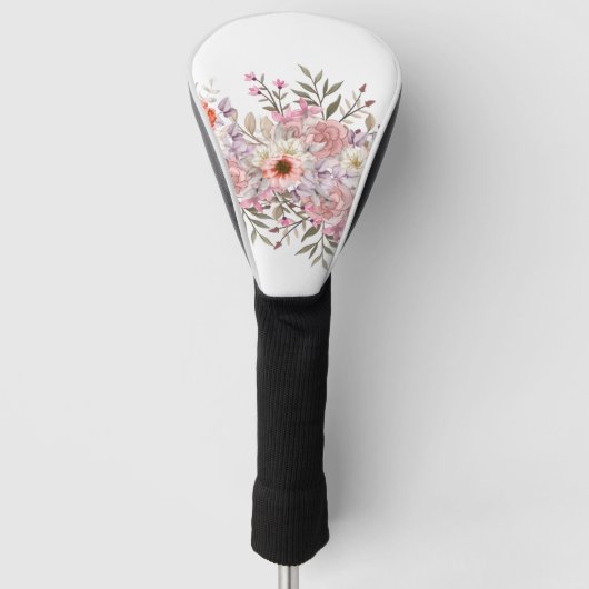 Pink Wedding Bouquet Golf Headcover (Vorderseite)