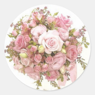 Pink Wedding Bouquet Umschlag Aufkleber Stickers