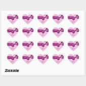 PINK Wedding Bow Damask Herzsticker Herz-Aufkleber (Blatt)