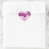 PINK Wedding Bow Damask Herzsticker Herz-Aufkleber (Tasche)