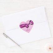 PINK Wedding Bow Damask Herzsticker Herz-Aufkleber (Umschlag)