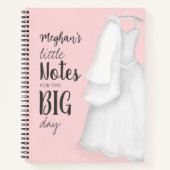 Pink Wedding Bridal Notes Personalisiert Notizblock (Vorderseite)