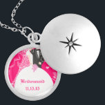 Pink Wedding Bridesmaid Wedding Party Necklace Versilberte Kette<br><div class="desc">Keepake Necklaces Wählen Sie entweder Silver Plated Gold Finish oder Sterling Silver Unique Personalisiert Custom !st Christmas Gift Wedding Party Necklaces - um die Hintergrundfarbe zu ändern - klicken Sie auf Anpassen - wählen Sie das letzte Tool aus dem Drop-Down-Menü und wählen Sie aus einer der angezeigten Farben oder geben...</div>