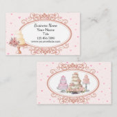Pink Wedding Cake Baker Visitenkarte (Vorne/Hinten)