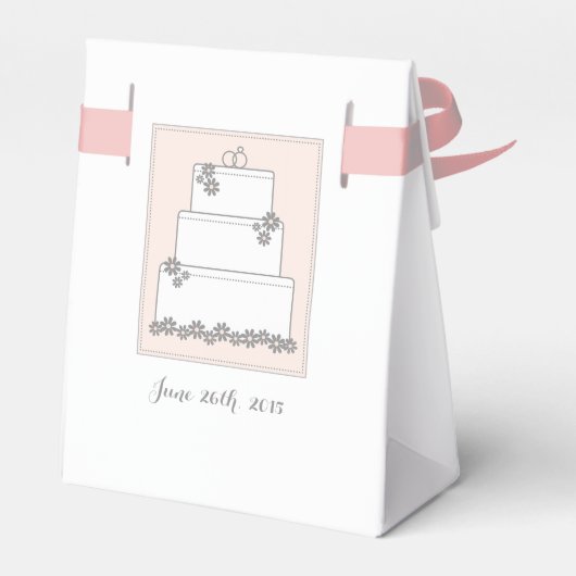 Pink Wedding Cake Empfang Gefallen Box Geschenkschachtel (Rückseite)