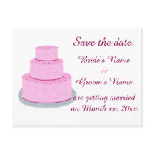 Pink Wedding Cake Hearts Speichern Sie die Datumsp