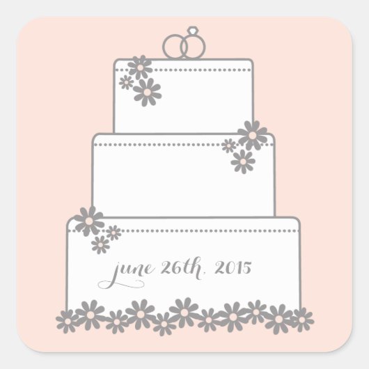 Pink Wedding Cake Liebhaber Sticker (Vorderseite)