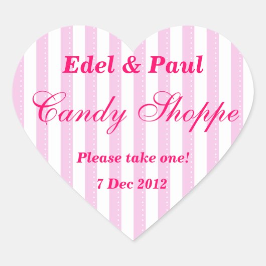 Pink Wedding Candy Shoppe Sticker (Vorderseite)