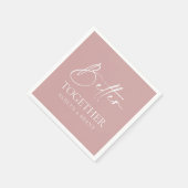 Pink Wedding Cocktail Napkins Serviette (Ecke)