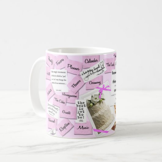 Pink Wedding Coffee Cup Tasse (Vorderseite Links)