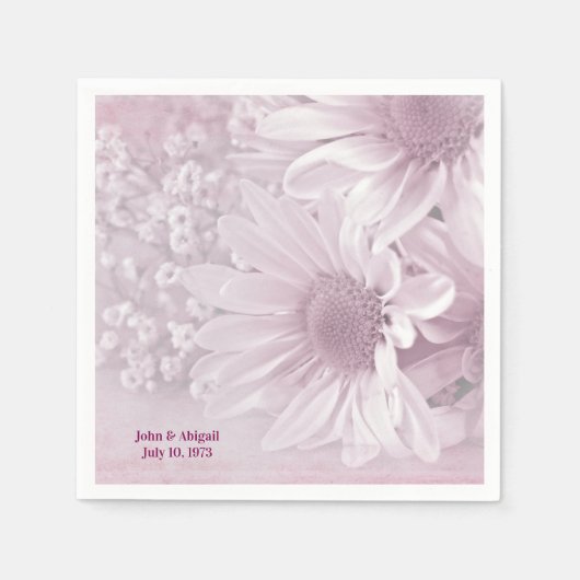 Pink Wedding Daisy Bouquet Serviette (Vorderseite)