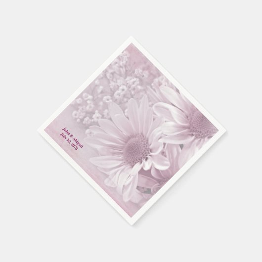 Pink Wedding Daisy Bouquet Serviette (Ecke)
