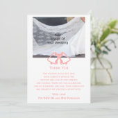 Pink Wedding danke Ihnen Kartenglocken und -band (Stehend Vorderseite)