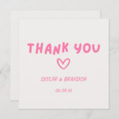 Pink Wedding Dankeschön Karte (Vorne/Hinten)