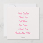 Pink Wedding Dankeschön Karte (Rückseite)