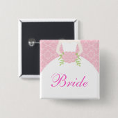 Pink Wedding Dress Brautparty Button (Vorne & Hinten)