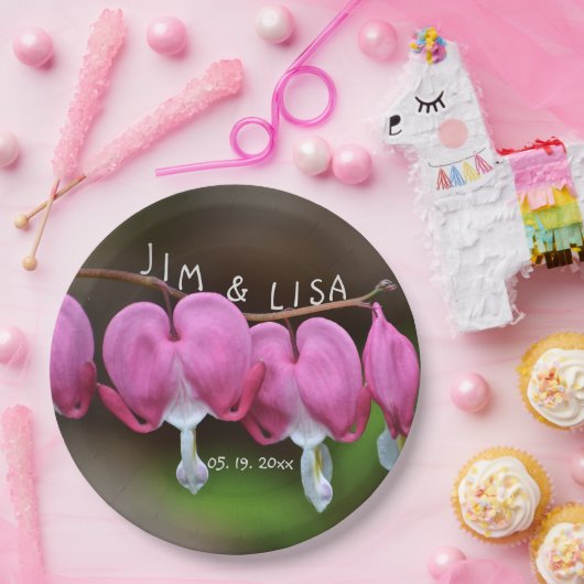 Pink Wedding Hearts Pappteller (Party)