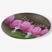 Pink Wedding Hearts Pappteller (Schrägansicht)