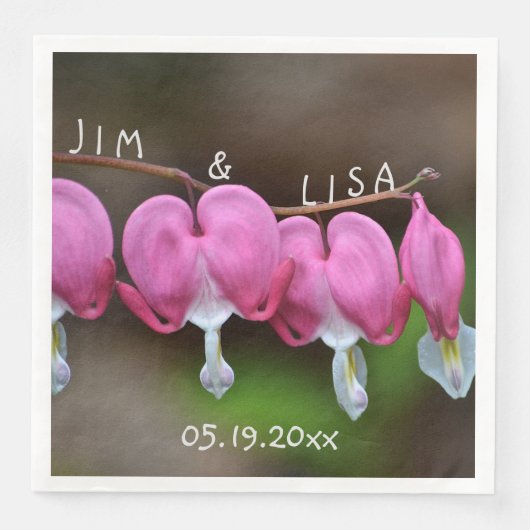 Pink Wedding Hearts Serviette (Vorderseite)