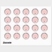 Pink Wedding Imitate Silver Glitzer Confetti Dots Runder Aufkleber (Blatt)