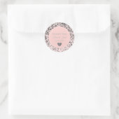 Pink Wedding Imitate Silver Glitzer Confetti Dots Runder Aufkleber (Tasche)