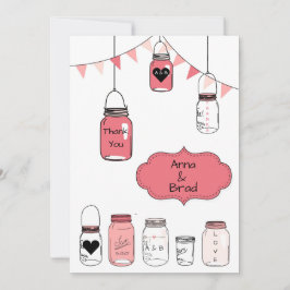 Pink Wedding Jars - Danke Einladung