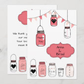 Pink Wedding Jars - Danke Einladung (Vorne/Hinten)