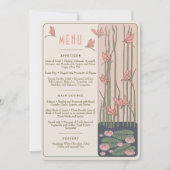 Pink Wedding Menu Viktorianisch Dreams Dragonflieg Einladung (Vorderseite)