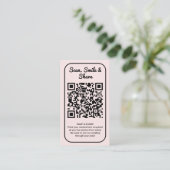 Pink Wedding Photo Sharing Capture Love QR Code Visitenkarte (Stehend Vorderseite)