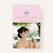 Pink Wedding Planner Foto Logo Mitarbeiter Abzeich Ausweis (Vorderseite)