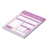 Pink Wedding Planning Notepad Notizblock (Rotiert)