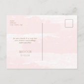 Pink Wedding Postcard Rette unser Datum Postkarte (Rückseite)